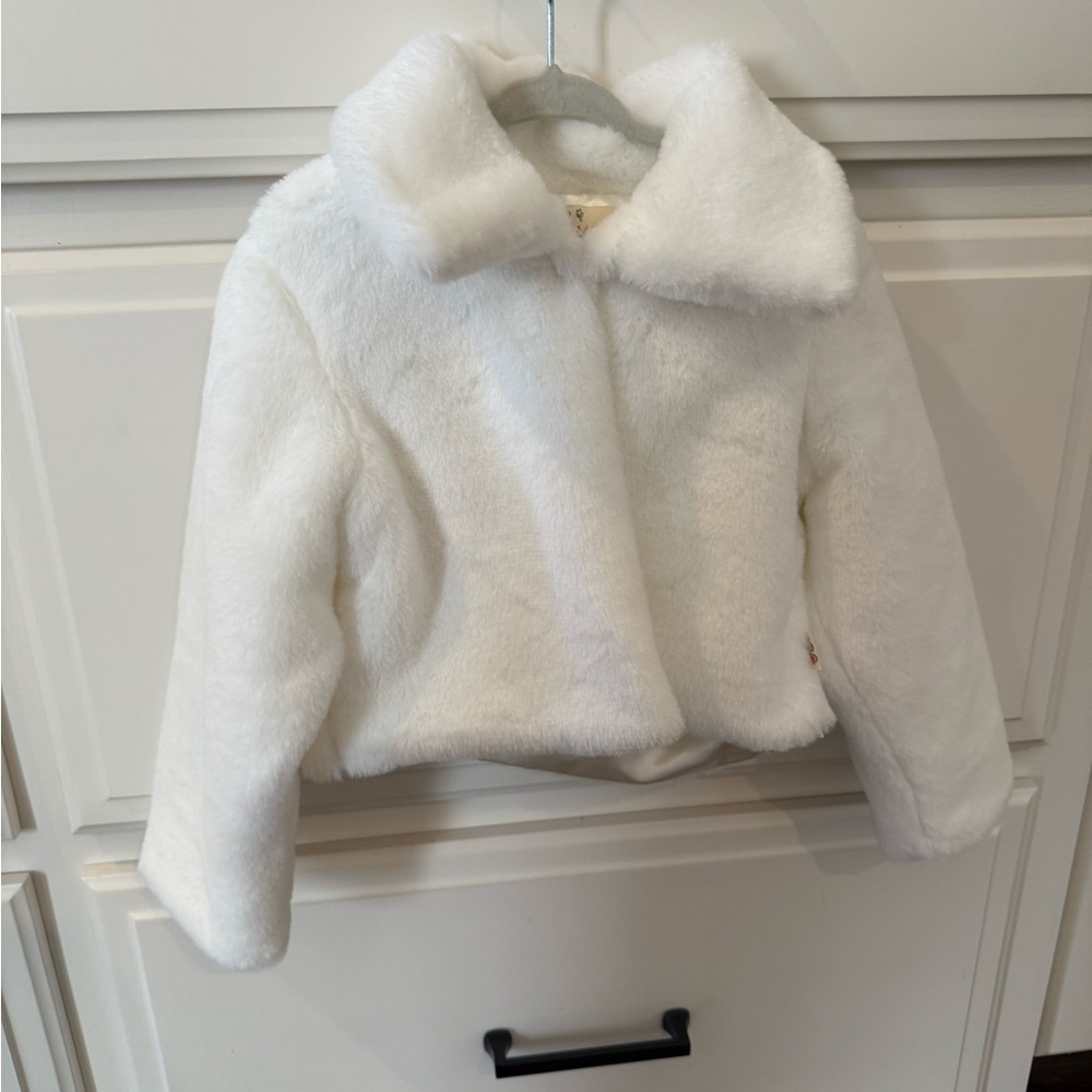Girls Cropped Fur Jacket